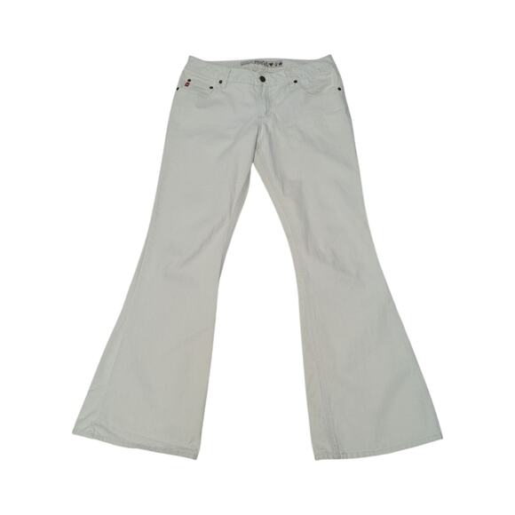 Vintage Mudd Y2K Low Rise Flare Jeans Cream Womens 9 Denim White 2000s Retro - Picture 1 of 5